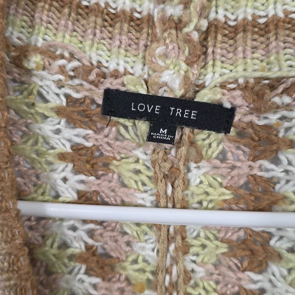 Love Tree Beige & Brown Patterned Cardigan Womens Size Medium (W614) - Picture 2 of 3